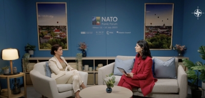 NATO Public Forum: Maria Efrosinina meets Thórdís Kolbrún R. Gylfadóttir