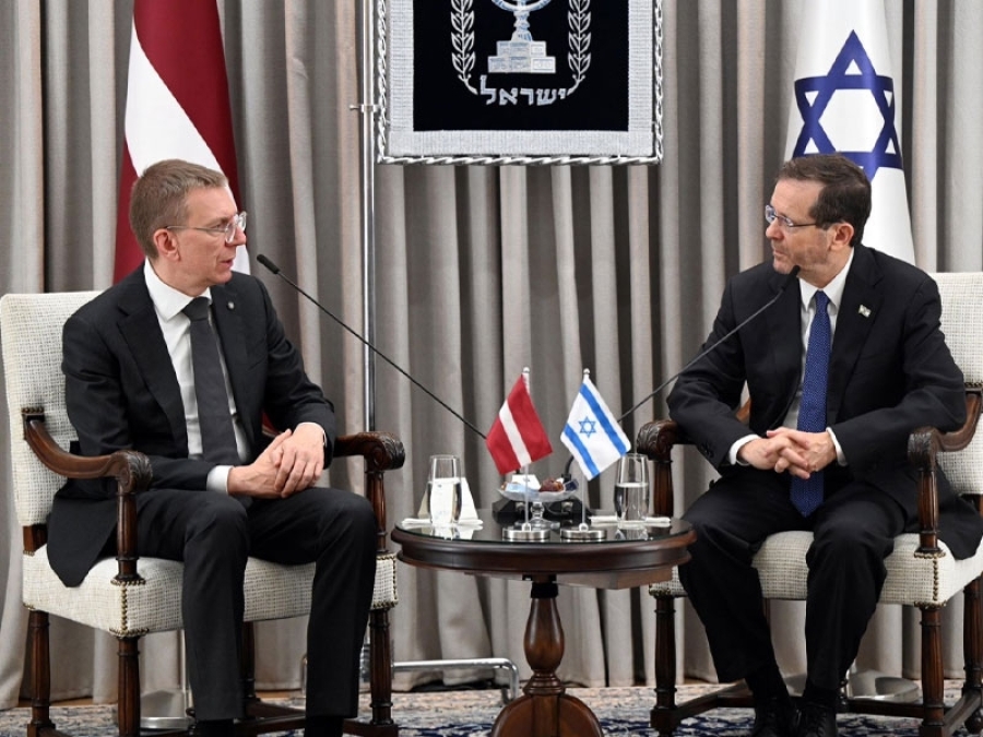 President Herzog of Israel &amp; President Rinkēvičs of Latvia meet in Jerusalem