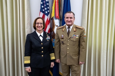U.S. Vice Chief of Naval Operations Adm. Lisa Franchetti met with Romania’s Chief of Defence Staff Gen. Daniel Petrescu in the Pentagon